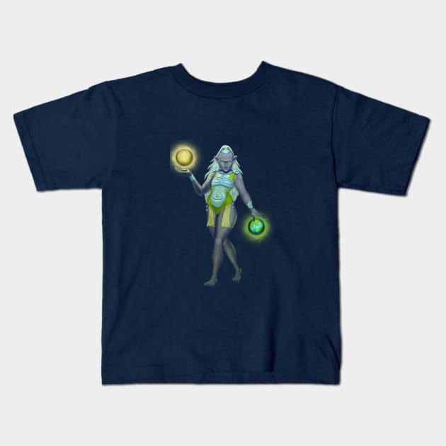 character with a magic ball Kids T-Shirt by VeronikaStep